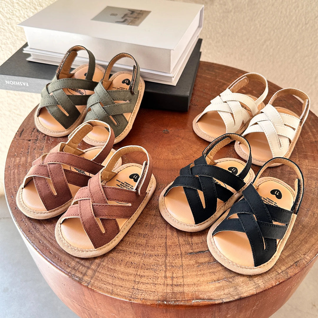 Baby Boys Girls Sandals Summer Wedding Dress Flats Shoes Infant Newborn Crib Footwear First Walkers Prewalkers