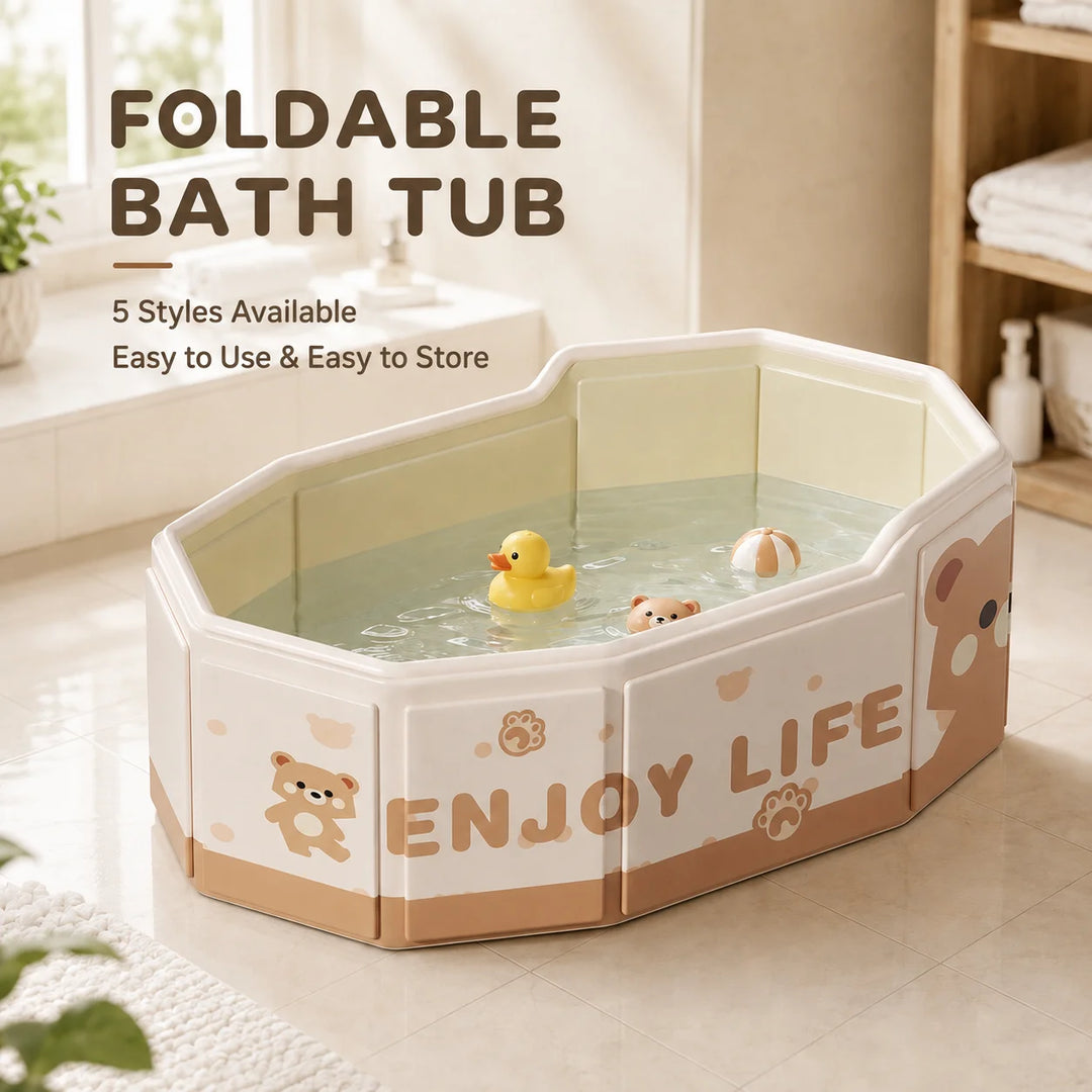 1pc Portable Foldable Bathtub, Large Capacity Collapsible Soaking Tub, Space-Saving Bath Basin for Home Bathroom, 5 Designs