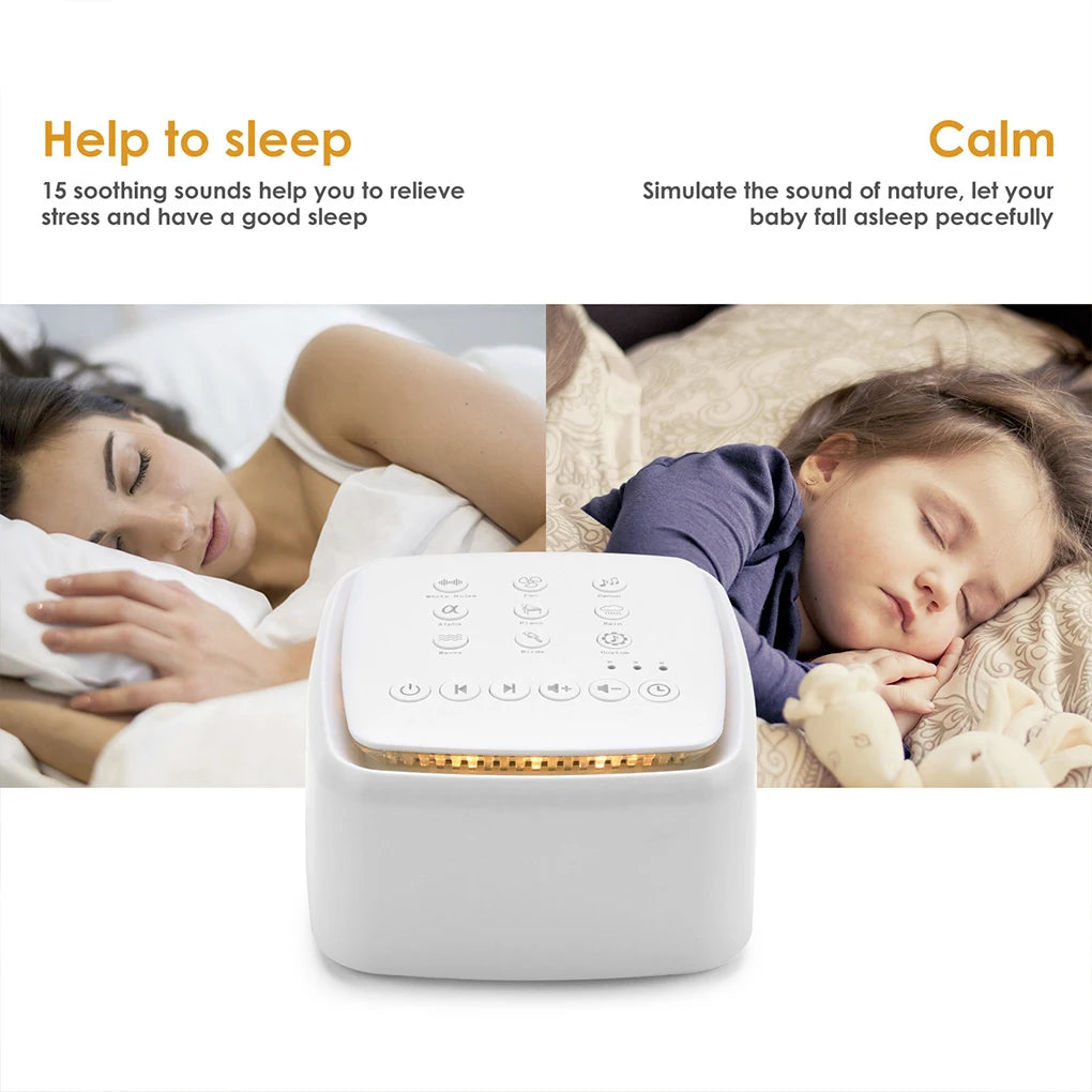 White Noise Machine Type-c Rechargeable Timed Shutdown Sleep Sound Machine For Sleeping Relaxation For Baby Adult Office Travel