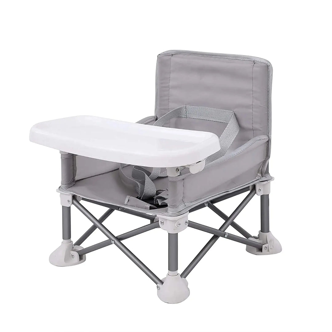 Folding Chair Baby Camping Chair Folding Camping High Chair For Baby Portable Travel Booster Seat With Food Tray & Straps