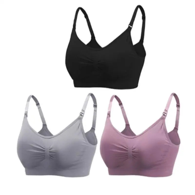 3pcs/Set High Quality Maternity Nursing Bras Cotton Breastfeeding Pregnant Underwear Seamless Large Size Breathable Bra Push Up