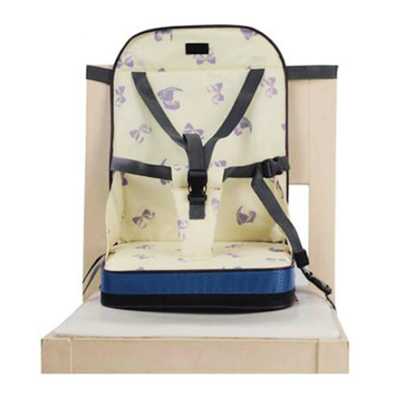 Portable Baby Dining Chair Bag Seat with Belt Waterproof Oxford Fabric Foldable Infant Travel High Chair Feeding Solution