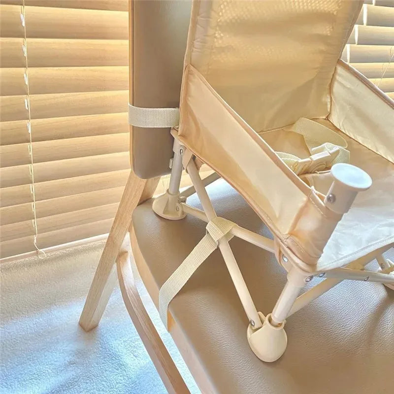 Folding Baby Chair with Umbrella Outdoor Beach Travel Baby Eating Seats Sunshade Awning Detachable Feeding Tray Kids Chairs