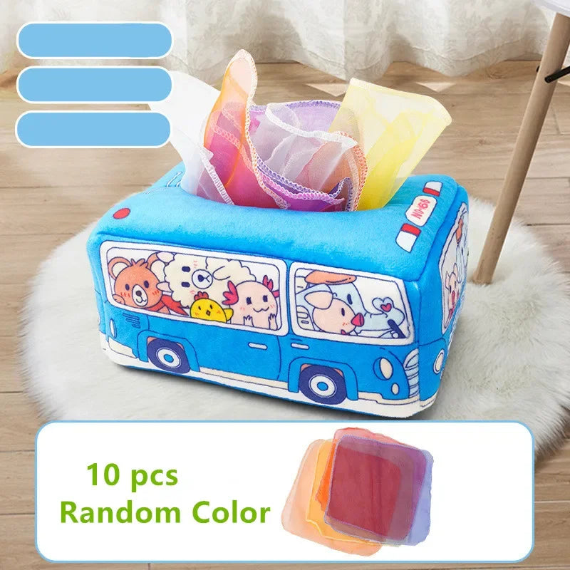Montessori Toys Magic Tissue Box Baby Educational Learning Activity Sensory Toy for Kids Finger Exercise Busy Board Baby Game
