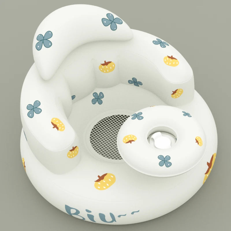 Baby Sofa Inflatable Seat for Babies  Chair with Tray, Built in Air Pump Infant Back Support Sofa Toddler Chair for Sitting Up
