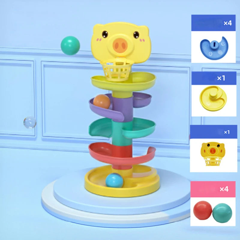 Montessori Rolling Ball Development Game Baby Ball Toy Educational Toys Montessori Activity Stacking Toys For Babies 1 2 3 Years