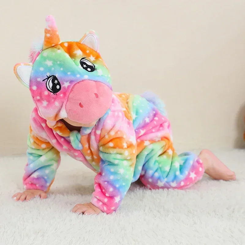 Baby Rompers Winter Kigurumi Lion Costume For Girls Boys Toddler Animal Jumpsuit Infant Clothes Pyjamas Kids Overalls Ropa Bebes