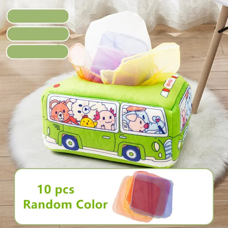 Montessori Toys Magic Tissue Box Baby Educational Learning Activity Sensory Toy for Kids Finger Exercise Busy Board Baby Game